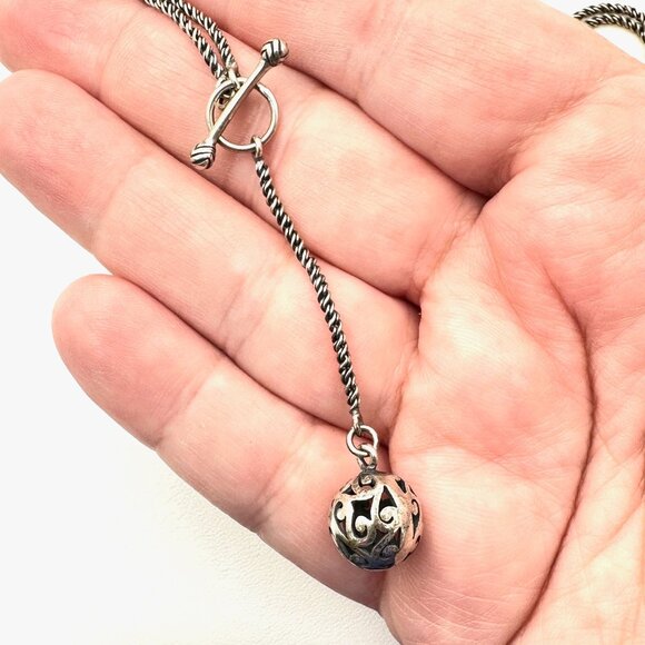 SILPADA Womens Necklace Sterling SIlver Ball Pendant N1619 Simple Delight - Picture 2 of 3